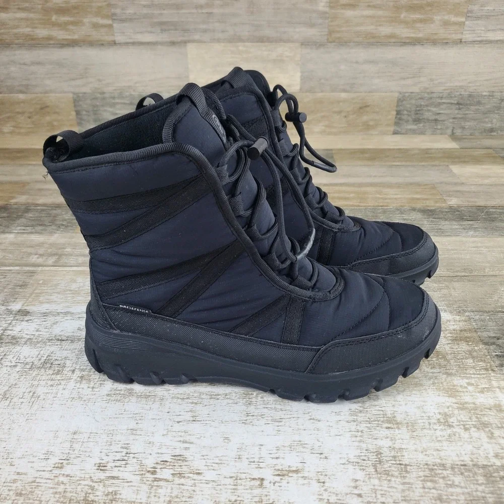 Kamik Snowdon Womens Winter Boots Sz 9 Black Waterproof Fleece Lined Lace Up